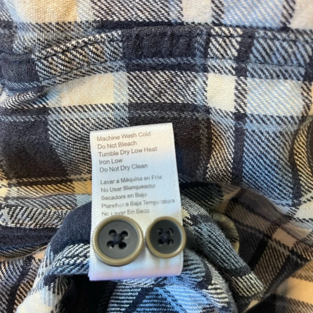 Jachs Blue and White Casual Button Down Flannel Shirt‎ Men’s Medium